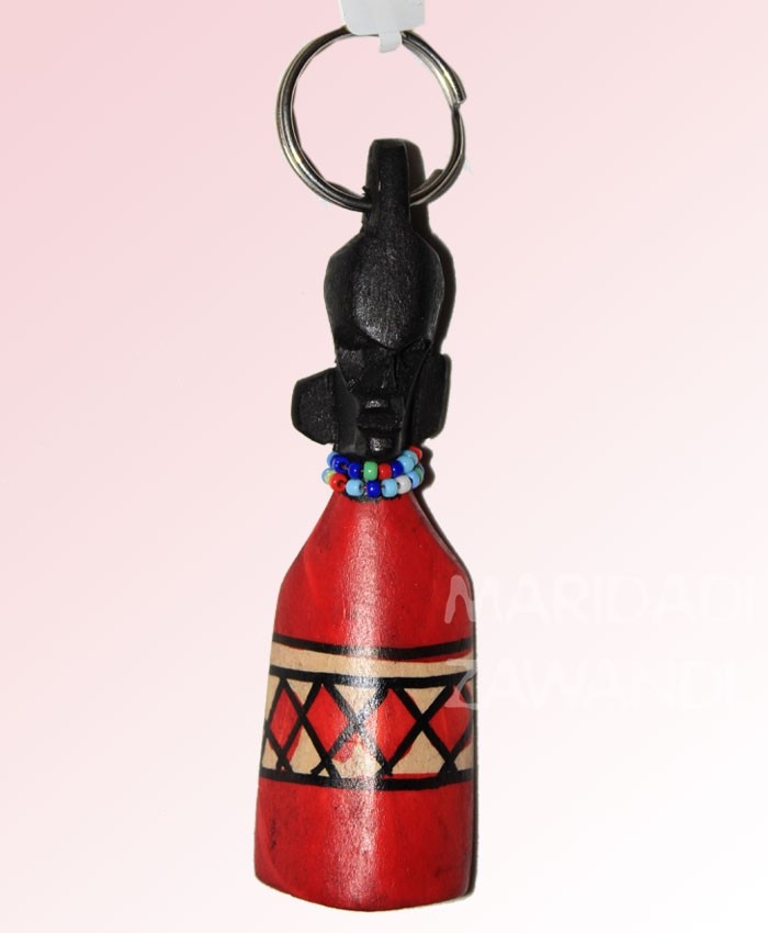 Wooden Masai Man Key Chain