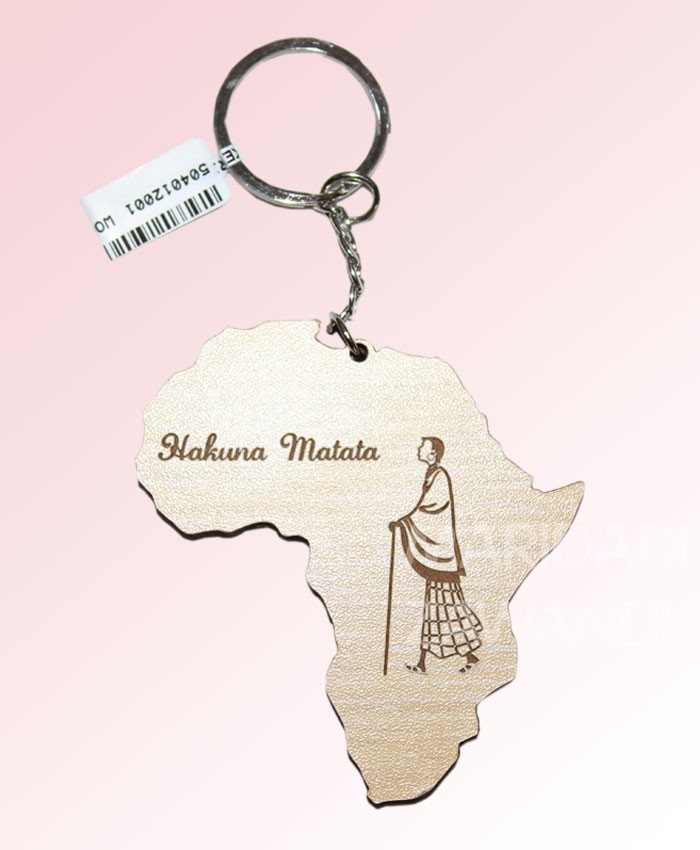 Keychain Wooden African Map