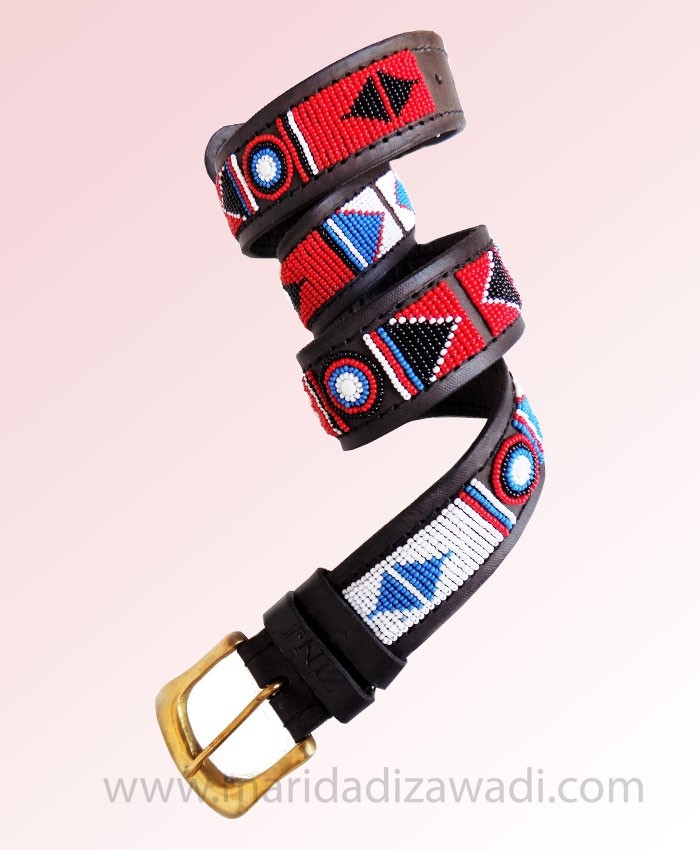 Leather Masai Bead Belt