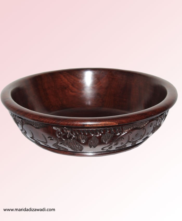 Ebony Carved Bowl Large