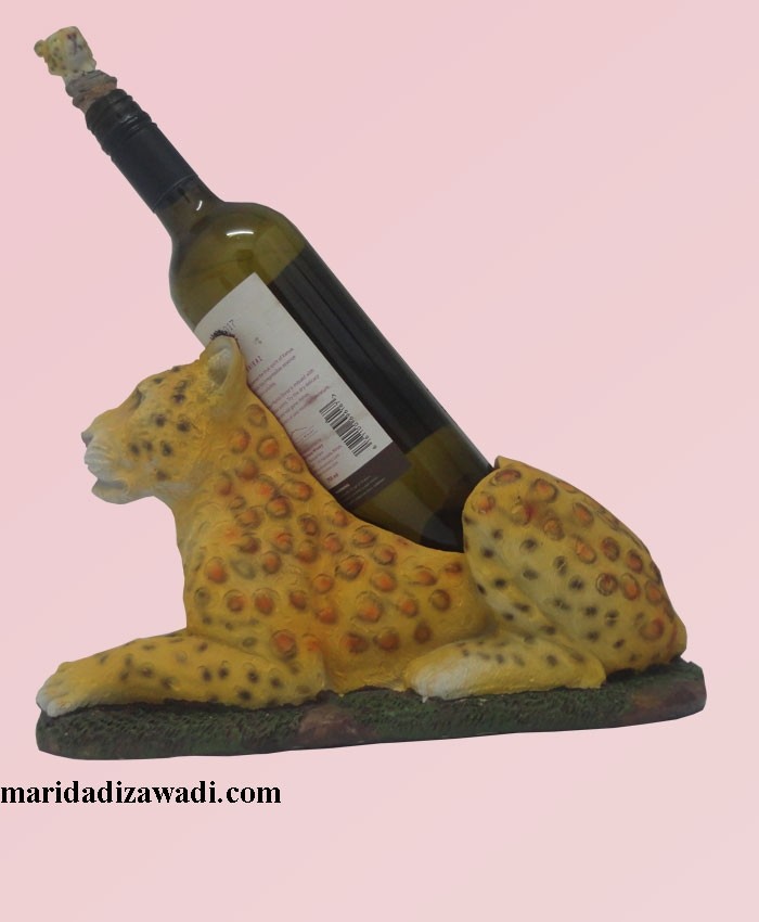 cheetah wine bottle holder