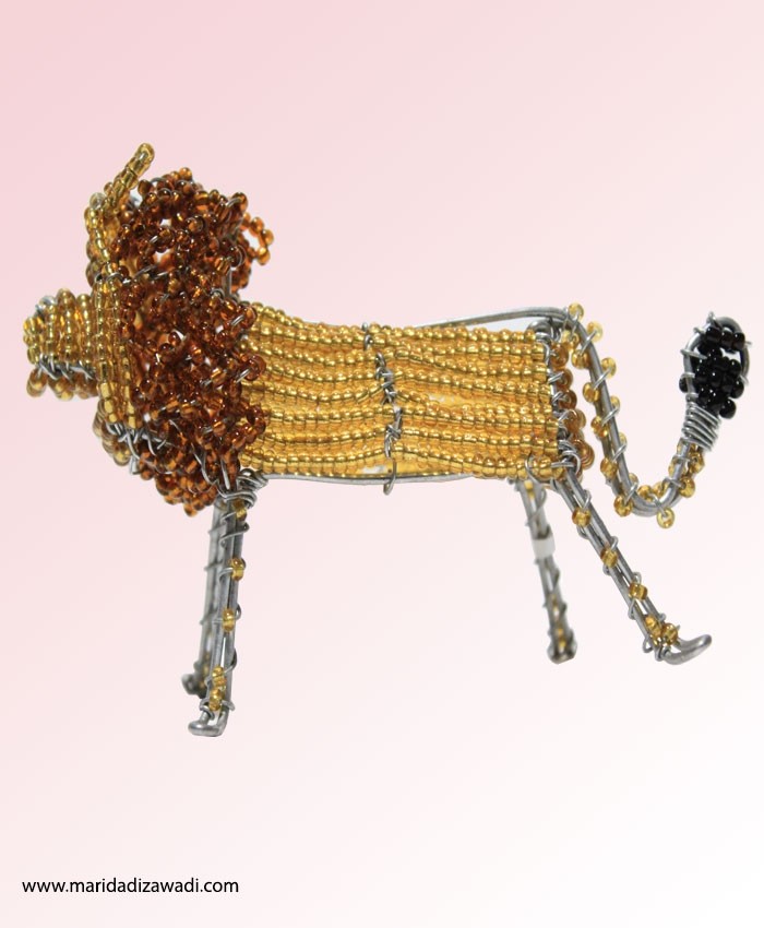 Wire Beaded Lion Small