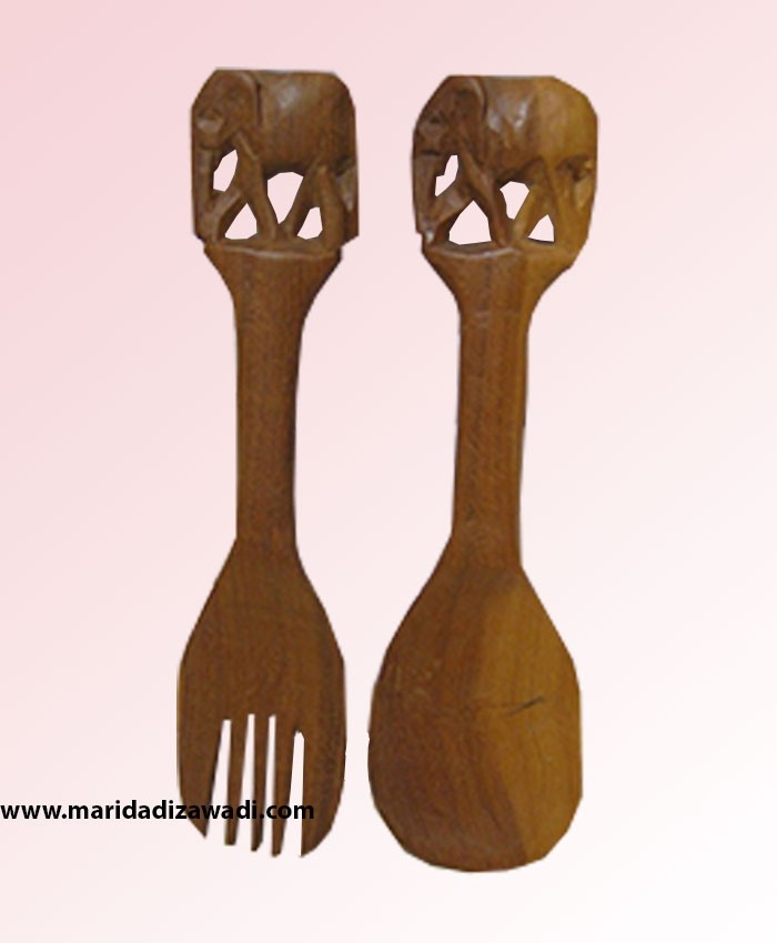 rose wood elephant handle salad spoon special