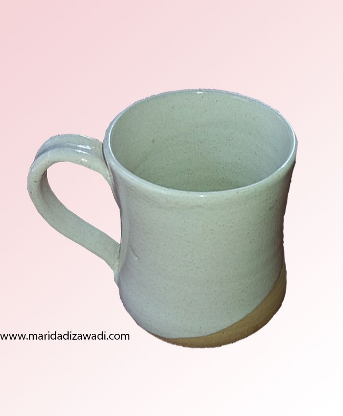 white terracoat mug